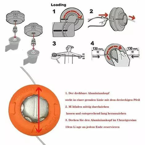 ARC-EN-CIéL Tête De Fil Pour Débroussailleuse, Bobine De Fil, Accessoire M10 X 1,25 Mm, Tête En Aluminium épaisse, Sans Démontage,Arcenciél 7 ARC-EN-CIéL Tête De Fil Pour Débroussailleuse, Bobine De Fil, Accessoire M10 X 1,25 Mm, Tête En Aluminium épaisse, Sans Démontage,Arcenciél – Image 5