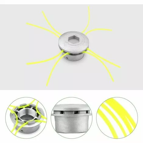 MèREÉTERNEL Aluminium Fils Tête Coupe-Bordure, Tête De Débroussailleuse Universelle Accessoire De Débroussailleuse Avec 4 Lignes Pour Tondeuse à Gazon, 72 X 44.5 Mm Ternel 5 MèREÉTERNEL Aluminium Fils Tête Coupe-Bordure, Tête De Débroussailleuse Universelle Accessoire De Débroussailleuse Avec 4 Lignes Pour Tondeuse à Gazon, 72 X 44.5 Mm Ternel – Image 3