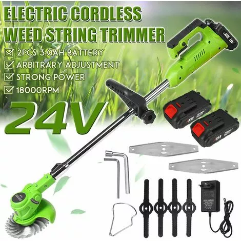 HAZEL Coupe-bordures électrique 24V 450W Débroussailleuse Tondeuse à Batterie Avec 2 Batteries 3 HAZEL Coupe-bordures électrique 24V 450W Débroussailleuse Tondeuse à Batterie Avec 2 Batteries