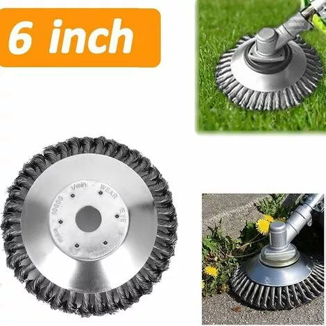 MONLY Brosse De Débroussailleuse à Gazon,Brosse à Mauvaises,Tête De Tondeuse à Fil Avec Roue En Fil D'acier Solide,Brosse à Désherber Ronde En Métal,Peut Enlever Efficacement Les Mauvaises Herbes(6 Pouces) 3 MONLY Brosse De Débroussailleuse à Gazon,Brosse à Mauvaises,Tête De Tondeuse à Fil Avec Roue En Fil D'acier Solide,Brosse à Désherber Ronde En Métal,Peut Enlever Efficacement Les Mauvaises Herbes(6 Pouces)