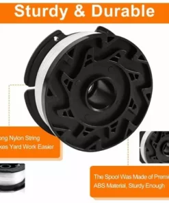 CESIèCLEFOU Bobine Fil Coupe Bordure Pour Black Et Decker Coupe-Bordures, 6 Bobine De Fil Debroussailleuse Avec 1 Couvercle De Bobine Et 1 Ressort Lefou -Débroussailleuse Soldes Magasin 65211058 4
