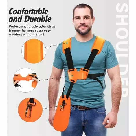 OSQI Tondeuse à Fronde - Tondeuse à Harnais à Double épaule Avec Ceinture En Nylon Durable Réglable Pour Débroussailleuse Ou Jardinage (pour STIHL FS, Tondeuse De La Série Km) 4 OSQI Tondeuse à Fronde - Tondeuse à Harnais à Double épaule Avec Ceinture En Nylon Durable Réglable Pour Débroussailleuse Ou Jardinage (pour STIHL FS, Tondeuse De La Série Km) – Image 2