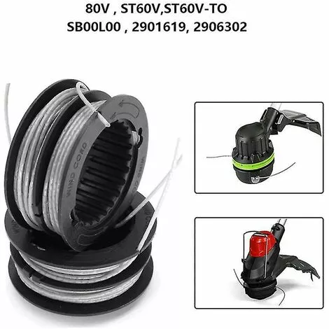 BAICCCF Accessoire Pour Débroussailleuse Lot De 3 Bobines De Coupe-bordures à Montage Frontal De 0,080 Pouce 80 V Compatibles Avec Greenworks 4 BAICCCF Accessoire Pour Débroussailleuse Lot De 3 Bobines De Coupe-bordures à Montage Frontal De 0,080 Pouce 80 V Compatibles Avec Greenworks – Image 2