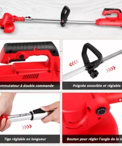 MAGICFOX Débroussailleuse Sans Fil 21V - Coupe Bordures Avec Capot De Protection, 2 Batteries Et Chargeur Pour Jardin, Léger Et Facile -Débroussailleuse Soldes Magasin 65747146 4