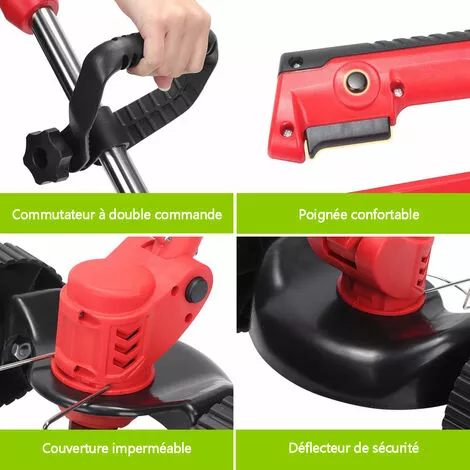 MAGICFOX Débroussailleuse Sans Fil Avec 2 Batteries 4.0A , 3 En 1 Coupe-Bordure 90° Régler Avec Roue De Guidage Pour Coupe De Jardin, Pelouse 5 MAGICFOX Débroussailleuse Sans Fil Avec 2 Batteries 4.0A , 3 En 1 Coupe-Bordure 90° Régler Avec Roue De Guidage Pour Coupe De Jardin, Pelouse – Image 3