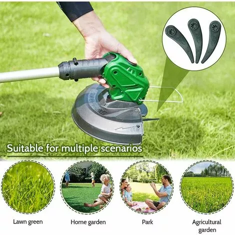 DONTODENT Lot De 24 Lames De Coupe-herbe De Rechange Pour Débroussailleuse Bosch Durablade Art 23-18 Li Art 26-18 Li, Vert 6 DONTODENT Lot De 24 Lames De Coupe-herbe De Rechange Pour Débroussailleuse Bosch Durablade Art 23-18 Li Art 26-18 Li, Vert – Image 4