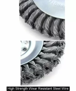 FLETéçA Brosse à Désherber Brosse à Désherber, Brosse à Désherber Rotative De 6 Pouces Brosse Conique Tressée En Fil D'acier Avec Disque De Torsion, Diamètre 150 Mm, Alésage 25,4 Mm (6 Pouces) -Débroussailleuse Soldes Magasin 66961135 4
