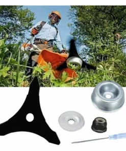 FLETéçA 12"x 3T Lame De Débroussailleuse Avec Kit D'entretien D'accessoire D'adaptateur De Lame De Tondeuse à Gazon De Machine De Jardinage Pour Mauvaises Herbes Fraîches Et Tondeuse. -Débroussailleuse Soldes Magasin 66962405 3