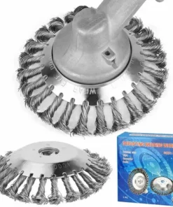 OCXIN 2 Pièces Débroussailleuse Contre Les Mauvaises Herbes, Brosse Ronde Pour 150 Diamètre De Sol, Brosse Contre Les Mauvaises Herbes Pour Débroussailleuse Coupe-herbe Jardin Brique Route Pavage Enlèvement De L'herbe, Alésage 25,4 Mm