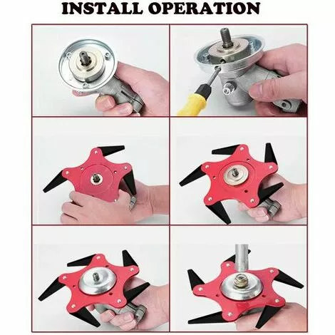 FVO Tête De Coupe Extérieure Lame De Débroussailleuse 65Mn Accessoires De Tête De Tondeuse À Gazon 6 Remplacement De La Tondeuse De Rasoir En Acier Avec Affûteuse De Lame (Kits D'Adaptateur Non Inclus) 6 FVO Tête De Coupe Extérieure Lame De Débroussailleuse 65Mn Accessoires De Tête De Tondeuse À Gazon 6 Remplacement De La Tondeuse De Rasoir En Acier Avec Affûteuse De Lame (Kits D'Adaptateur Non Inclus) – Image 4