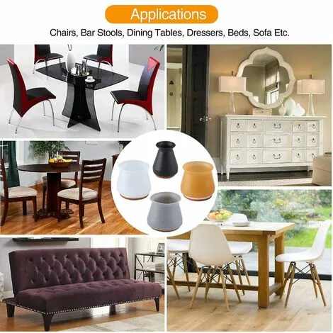 DECKON Protecteurs De Sol De Jambe De Chaise En Silicone Avec Felt Fit 0.5 « - 1 » 16 Pcs 6 DECKON Protecteurs De Sol De Jambe De Chaise En Silicone Avec Felt Fit 0.5 « - 1 » 16 Pcs – Image 4