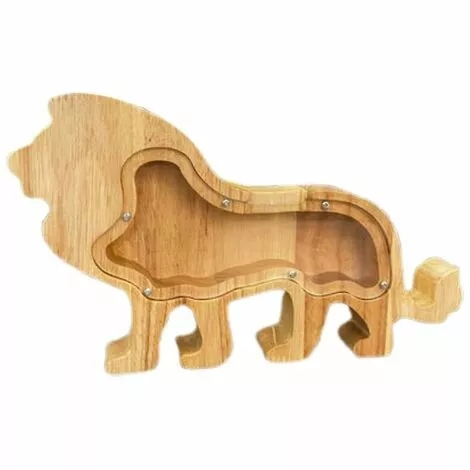 DECKON Animal En Bois Forme De Dinosaure Piggy Bank Money Saving Box Enfants Cadeau Décoration De La Maison Lion 3 DECKON Animal En Bois Forme De Dinosaure Piggy Bank Money Saving Box Enfants Cadeau Décoration De La Maison Lion