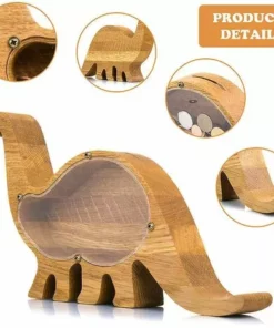 DECKON Animal En Bois Forme De Dinosaure Piggy Bank Money Saving Box Enfants Cadeau Décoration De La Maison Brachiosaurus -Débroussailleuse Soldes Magasin 67240891 4