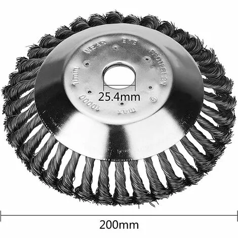 ALMI Brosse à Désherber Ronde Pour Débroussailleuse, 8'' Tête Brosse Désherbage Pour Outils De Pelouse Jardin Agriculture, 200 X 25,4mm Brosse Rotative Avec Roue En Fil D'acier Massif (8 Pouce) 7 ALMI Brosse à Désherber Ronde Pour Débroussailleuse, 8'' Tête Brosse Désherbage Pour Outils De Pelouse Jardin Agriculture, 200 X 25,4mm Brosse Rotative Avec Roue En Fil D'acier Massif (8 Pouce) – Image 5