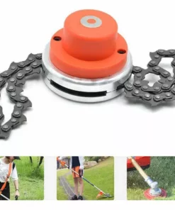 BEARSU Chaine Tondeuse A Gazon Jardin A Tete Debroussailleuse （rouge）