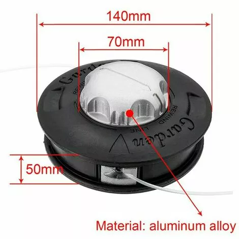TANèTUE Universel M10 Aluminium Nylon Brosse Tondeuse Bosse Bobine Coupe Gazon 2 Lignes Tête De Coupe Fil Ligne Chaîne Scie Herbe Brosse Tondeuse 7 TANèTUE Universel M10 Aluminium Nylon Brosse Tondeuse Bosse Bobine Coupe Gazon 2 Lignes Tête De Coupe Fil Ligne Chaîne Scie Herbe Brosse Tondeuse – Image 5