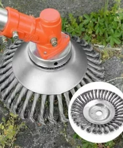 MèREÉTERNEL Brosse De Débroussailleuse, Tête Brosse Désherbage, Brosse à Mauvaises Herbes Pour Débroussailleuse, Brosse De Désherbage Fil D'acier, Environ 6 Pouces, Accessoires De Tondeuse à Gazon Ternel