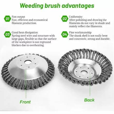 MèREÉTERNEL Brosse De Débroussailleuse, Tête Brosse Désherbage, Brosse à Mauvaises Herbes Pour Débroussailleuse, Brosse De Désherbage Fil D'acier, Environ 6 Pouces, Accessoires De Tondeuse à Gazon Ternel 5 MèREÉTERNEL Brosse De Débroussailleuse, Tête Brosse Désherbage, Brosse à Mauvaises Herbes Pour Débroussailleuse, Brosse De Désherbage Fil D'acier, Environ 6 Pouces, Accessoires De Tondeuse à Gazon Ternel – Image 3