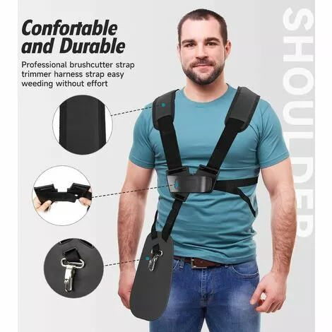 REGALI Harnais Debroussailleuse - Harnais De Débroussailleuse Universelle à Double Boutonnage Pour Débroussailleuse Stihl, Echo, Honda, Husqvarna, Shindaiwa (Noir) 4 REGALI Harnais Debroussailleuse - Harnais De Débroussailleuse Universelle à Double Boutonnage Pour Débroussailleuse Stihl, Echo, Honda, Husqvarna, Shindaiwa (Noir) – Image 2