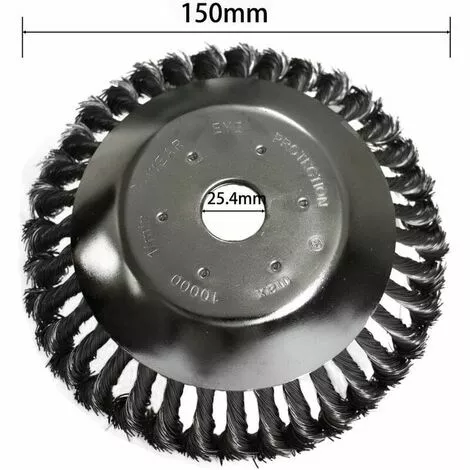 Cisea Tête Brosse Désherbage Avec Contre-écrou Pour Débroussailleuse, Plateau Désherbage En Fil D'acier Universel, Tête D'herbe Roue Au Manganèse Brosse Pièces De Rechange, 150 X 25,4 Mm 5 Cisea Tête Brosse Désherbage Avec Contre-écrou Pour Débroussailleuse, Plateau Désherbage En Fil D'acier Universel, Tête D'herbe Roue Au Manganèse Brosse Pièces De Rechange, 150 X 25,4 Mm – Image 3