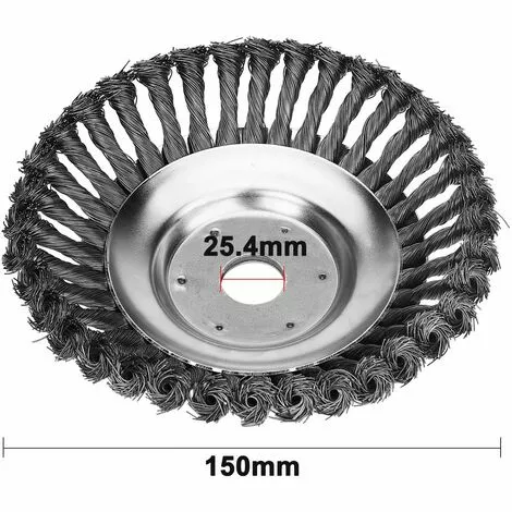 ENLENK Brosse De Débroussailleuse à Gazon, 150x25.4mm Brosse à Désherber Ronde Pour éliminer Les Mauvaises Herbes, Tête Brosse Rotative Avec Roue En Fil D'acier Massif Pour Jardin Agriculture(6 Pouce) 4 ENLENK Brosse De Débroussailleuse à Gazon, 150x25.4mm Brosse à Désherber Ronde Pour éliminer Les Mauvaises Herbes, Tête Brosse Rotative Avec Roue En Fil D'acier Massif Pour Jardin Agriculture(6 Pouce) – Image 2