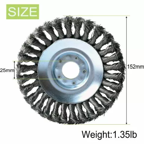 ENLENK Brosse De Désherbage à Tête De 6 "(150 Mm * 25,4 Mm) Pour L'élimination De La Mousse Et De La Rouille Des Joints De Pavage De Briques De Jardin 4 ENLENK Brosse De Désherbage à Tête De 6 "(150 Mm * 25,4 Mm) Pour L'élimination De La Mousse Et De La Rouille Des Joints De Pavage De Briques De Jardin – Image 2