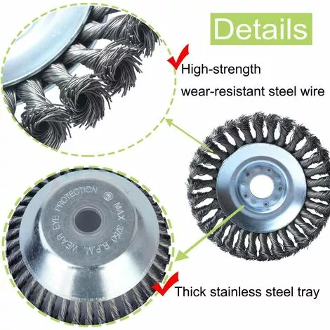 ENLENK Brosse De Désherbage à Tête De 6 "(150 Mm * 25,4 Mm) Pour L'élimination De La Mousse Et De La Rouille Des Joints De Pavage De Briques De Jardin 5 ENLENK Brosse De Désherbage à Tête De 6 "(150 Mm * 25,4 Mm) Pour L'élimination De La Mousse Et De La Rouille Des Joints De Pavage De Briques De Jardin – Image 3