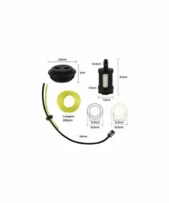 ECHOO TheirNear 2Pcs Tuyaux D'essence Avec Filtre + 2 Mètres Tuyau D'arrosage Jaune, Universel Filtre à Essence Kit, Pour Tondeuse Coupe Herbe Débroussailleuse Tronconneuse -Débroussailleuse Soldes Magasin 67933717 2