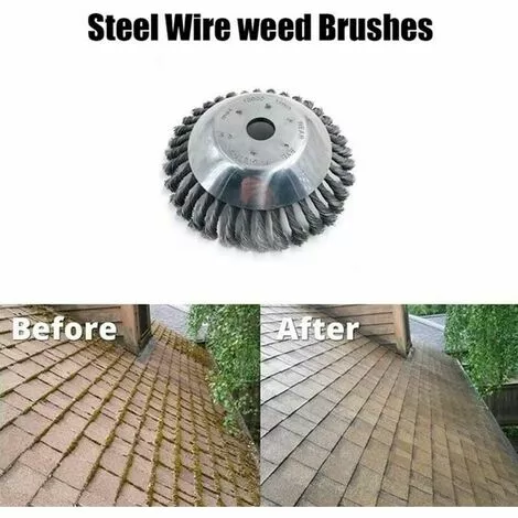 Jardin Piscine Brosse De Débroussailleuse à Gazon, 6 Pouce Tête De Tondeuse à Fil Avec Roue En Fil D'acier Solide, Brosse à Désherber Ronde En Métal LangRay 6 Jardin Piscine Brosse De Débroussailleuse à Gazon, 6 Pouce Tête De Tondeuse à Fil Avec Roue En Fil D'acier Solide, Brosse à Désherber Ronde En Métal LangRay – Image 4