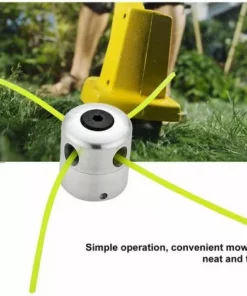 GRID COOL Tête De Débroussailleuse Universelle Aluminium Fils Tête Coupe-bordure Tête Double Fil Bobine Tête Fil Nylon Pour Tondeuse, 1 Têtes De Fil + 4 Fils -Débroussailleuse Soldes Magasin 68073258 4