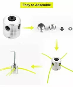 Cisea Tête De Débroussailleuse Universelle Aluminium Fils Tête Coupe-bordure Tête Double Fil Bobine Tête Fil Nylon Pour Tondeuse, 1 Têtes De Fil + 4 Fils -Débroussailleuse Soldes Magasin 68076777 3