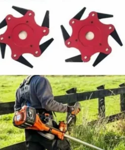 GRID COOL Tête De Débroussailleuse En Métal à 6 Dents - Tête De Tondeuse à Gazon De Jardin 2 Commandes - Rouge, Lame Plate -Débroussailleuse Soldes Magasin 68493159 2